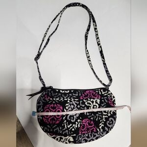 Vera Bradley Black and Pink Shoulder Bag with Street Art Flair